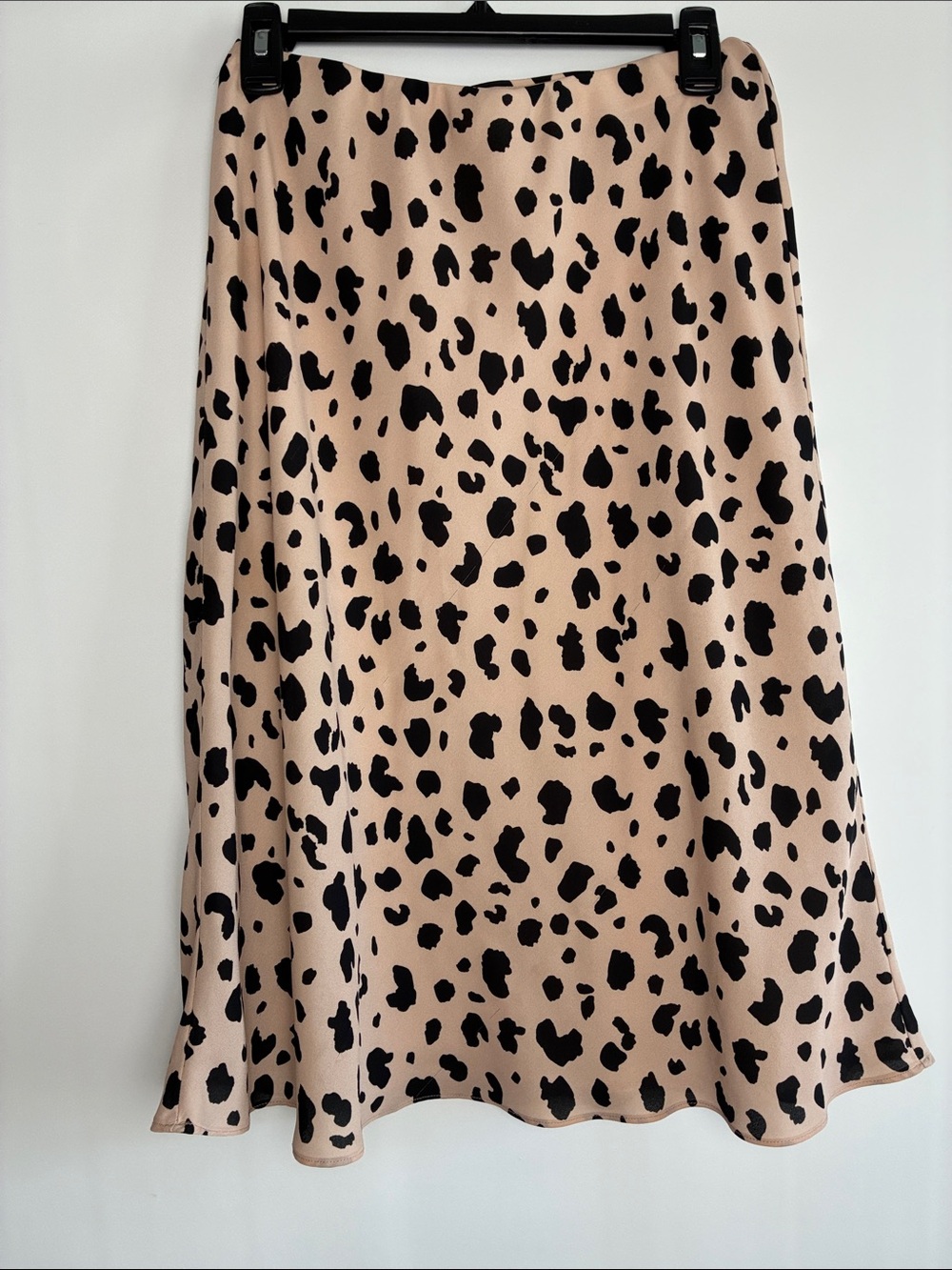 Socialite Beige and Black Animal Print A-Line Skirt - Elasticated Waist